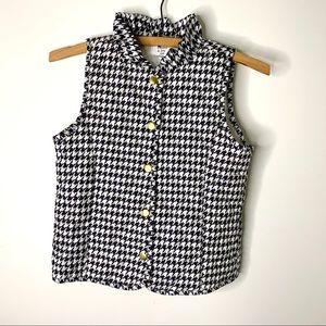 Girls Black and White Winter Vest